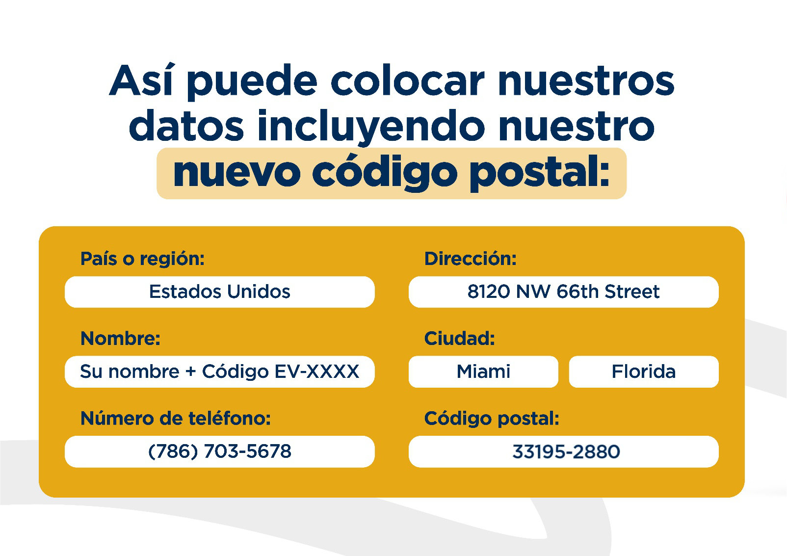 ¿Como debe de colocar tu dirección de casillero.?